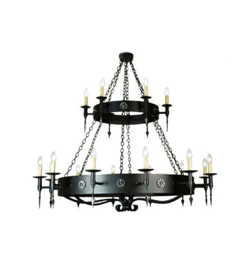 Meyda Lighting Warwick 60" 18-Light 2-Tier Dark Roast Chandelier
