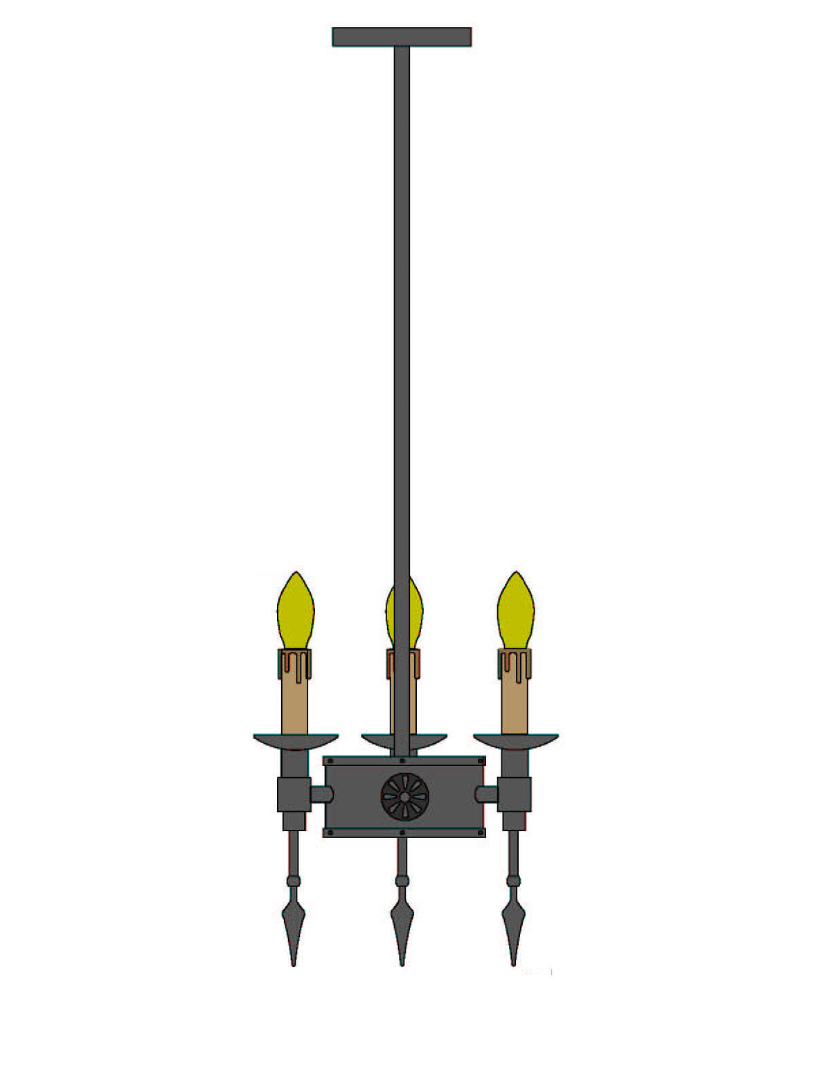 Meyda Lighting Warwick 8" 3-Light Dark Roast Mini Pendant Light