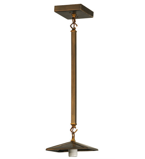 Meyda Lighting Whispering Pines 10" Antique Copper Mini Pendant Light With Amber Mica Shade Glass