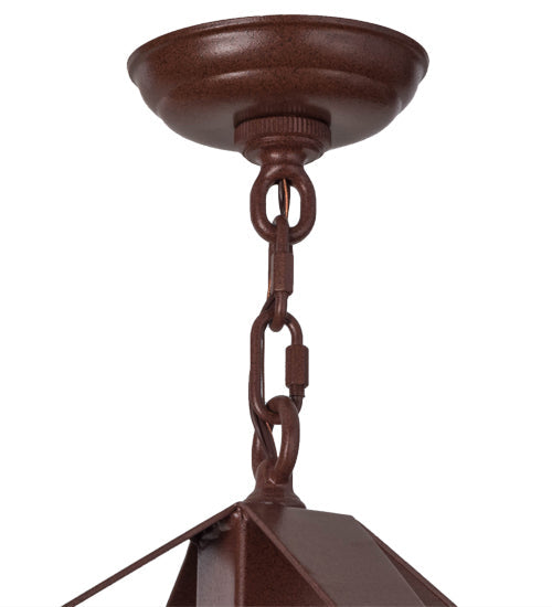 Meyda Lighting Whispering Pines 28" 4-Light Rust Chandelier With Silver Mica Shade Glass