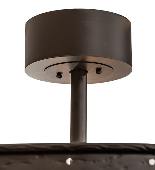 Meyda Lighting Whispering Pines 45" 24-Light Oil Rubbed Bronze Chandelier With Silver Mica Shade Glass and Fan