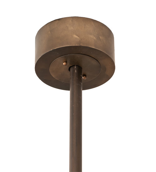 Meyda Lighting Whispering Pines 45" 8-Light Antique Copper Chandelier With Amber Mica Shade Glass ad Fan