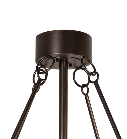 Meyda Lighting Whispering Pines 56" 19-Light Mahogany Bronze Chandelier With Silver Mica Shade Glass and Fan