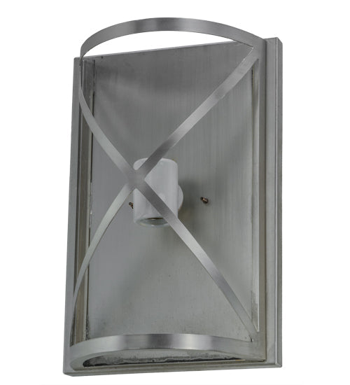 Meyda Lighting Whitewing 8" 2-Light Brushed Nickel Wall Sconce With Tundra Idalight Shade Glass