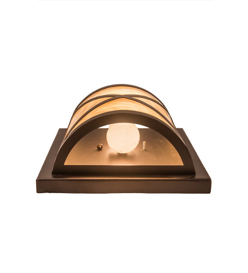 Meyda Lighting Whitewing 9" 2-Light Mahogany Bronze Wall Sconce With Beige Art Shade Glass