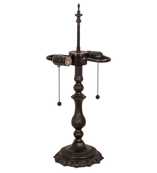 Meyda Lighting Willow 21" 2-Light Mahogany Bronze Table Lamp With Blue & Violet Jadestone Shade