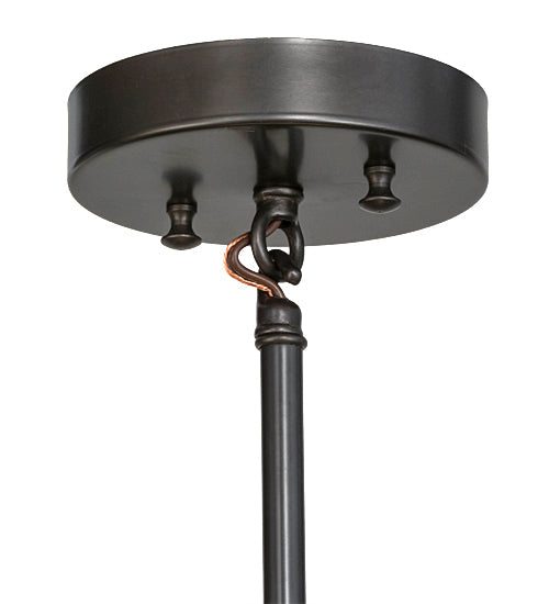 Meyda Lighting Willow 8" Craftsman Brown Mini Pendant Light With Green & Beige Jadestone Shade