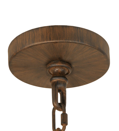 Meyda Lighting Windsor 62" 14-Light Classic Rust Chandelier With Clear Hurricane Shade Glass