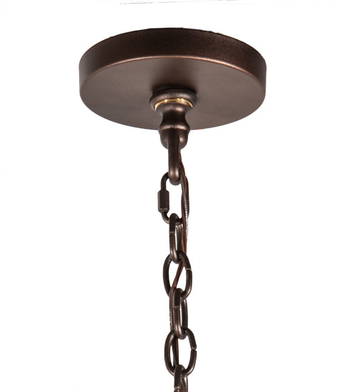 Meyda Lighting Windsor 68" 14-Light Mahogany Bronze Island Chandelier With Clear Hurricane Shade Glass