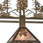 Meyda Lighting Winter Pine 152313 45" 3-Light Antique Copper Tall Pines Island Pendant Light With Silver Mica Shade Glass