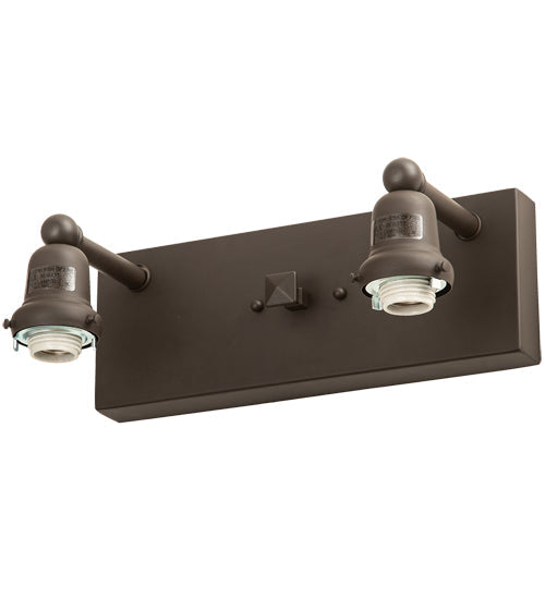 Meyda Lighting Winter Pine 17" 2-Light Oil Rubbed Bronze Vanity Light With Beige Iridescent Shade Glass