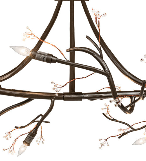 Meyda Lighting Winter Solstice 48" 8-Light Oil Rubbed Bronze Budding Chandelier With Clear Accents Shade Glass