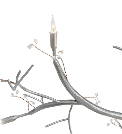 Meyda Lighting Winter Solstice 72" 12-Light Sparkle Silver Budding Island Chandelier