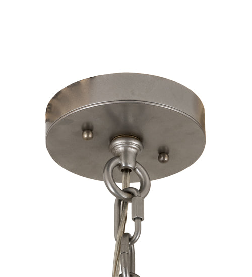 Meyda Lighting Winter Solstice 72" 5-Light Nickel Cilindro Island Chandelier With Frosted Clear Shade Glass