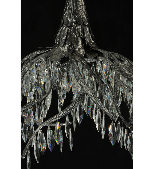 Meyda Lighting Winter at Stillwater 38" 2-Light LED Lightning Vein Chandelier With Crystal Shade