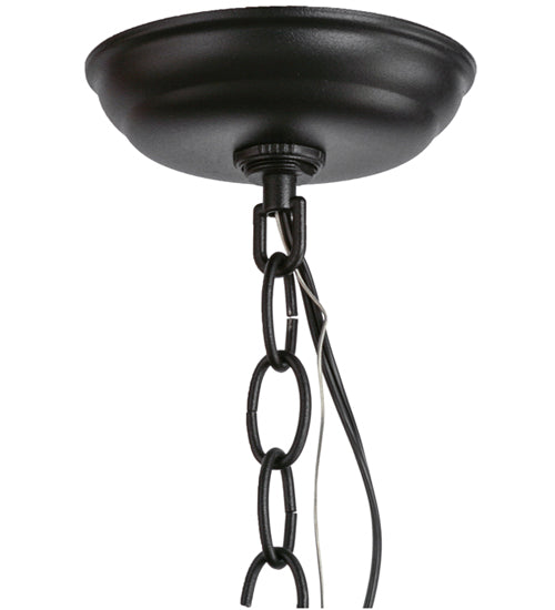Meyda Lighting Wolf at Dawn 10" Textured Black Mini Pendant Light With Silver Mica Shade Glass