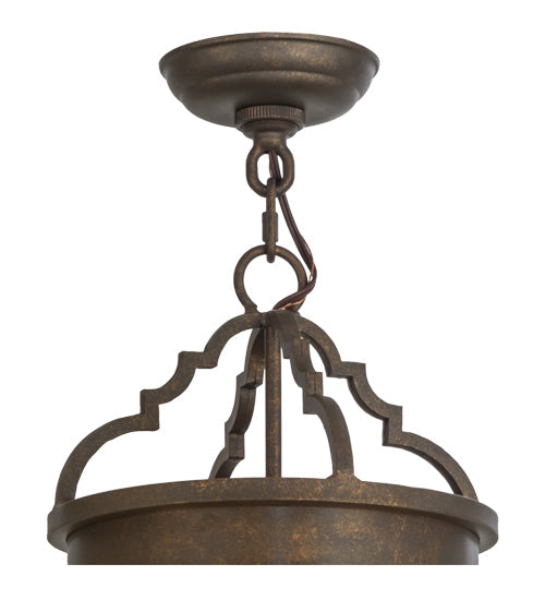 Meyda Lighting Wyant 10" Gilded Tobacco Pendant Light With Ambra Siena Idalight Shade