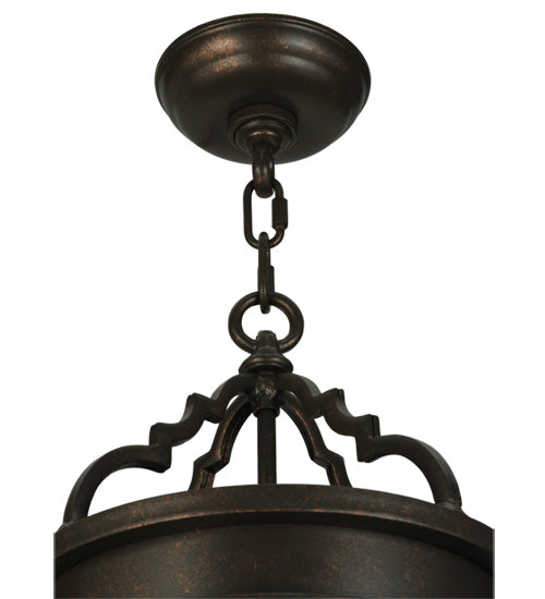 Meyda Lighting Wyant 10" Gilded Tobacco Pendant Light With Ambra Siena Idalight Shade Glass