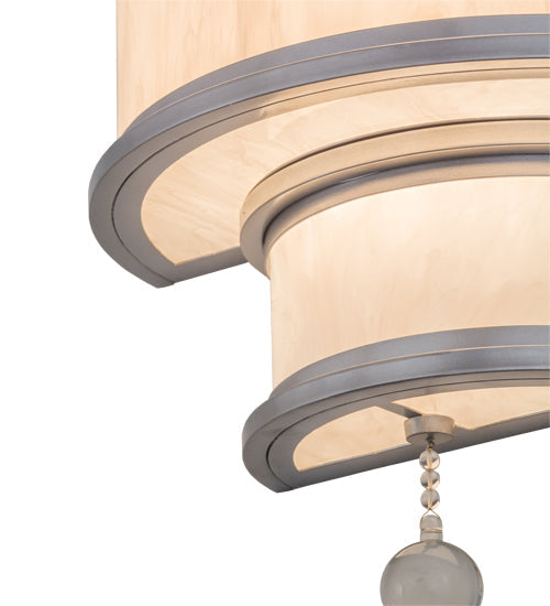 Meyda Lighting Zayne 16" 3-Light Nickel Wall Sconce With Fleshtone Idalight Shade Glass