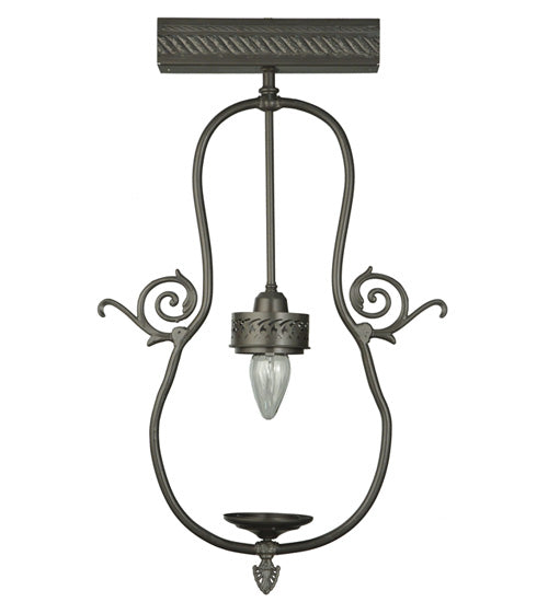 Meyda Lighting Zest 17" Timeless Bronze Pendant Light With Ruby Shade Glass