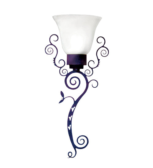 Meyda Lighting Zoey 13" Custom Purple Wall Sconce With White Scavo Shade Glass