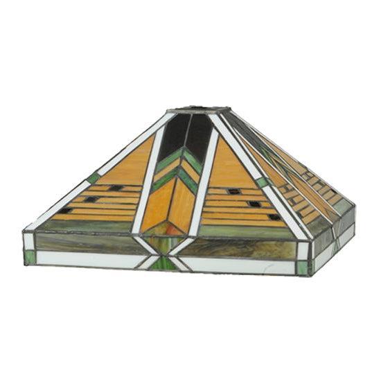 Meyda Tiffany Abilene 14" Square Green & Brown Shade Glass