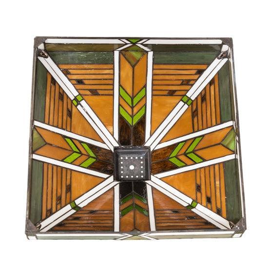 Meyda Tiffany Abilene 17" Square Green & Brown Shade Glass