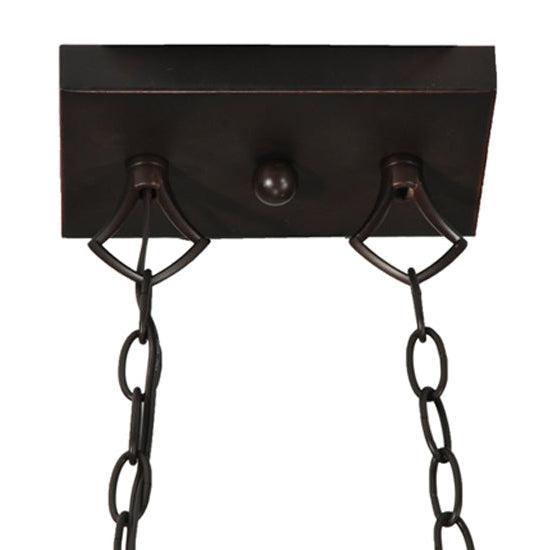Meyda Tiffany Abilene 35" 2-Light Mahogany Bronze Island Pendant Light With Green & Brown Shade Glass
