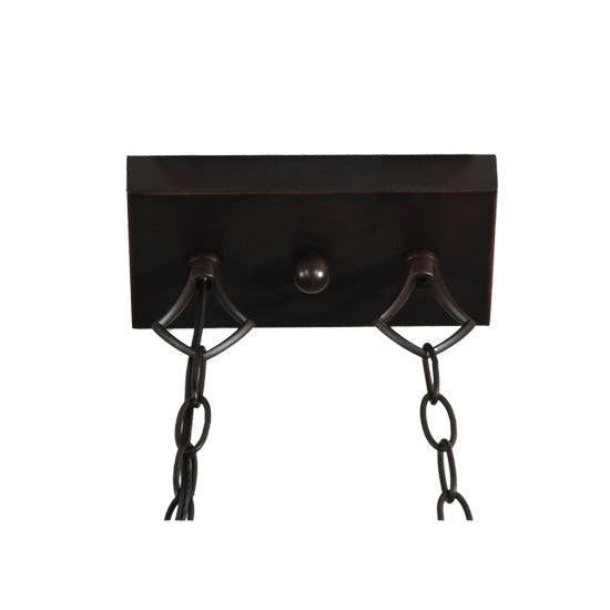 Meyda Tiffany Abilene 48" 3-Light Mahogany Bronze Island Pendant Light With Green & Brown Shade Glass