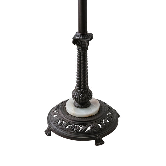 Meyda Tiffany Fishscale 62" Mahogany Bronze Floor Lamp With Green & Beige Shade Glass