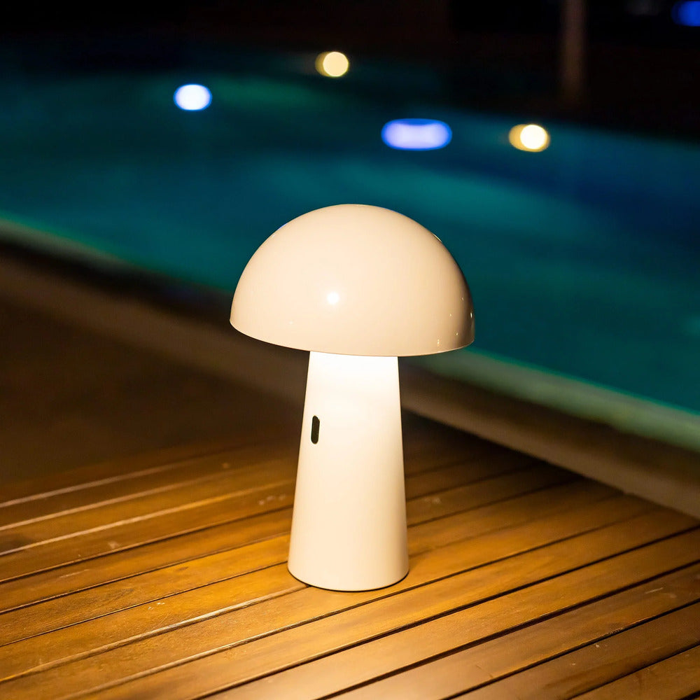 New Garden 450 Lumen White Shitake Rechargeable Table Lamp