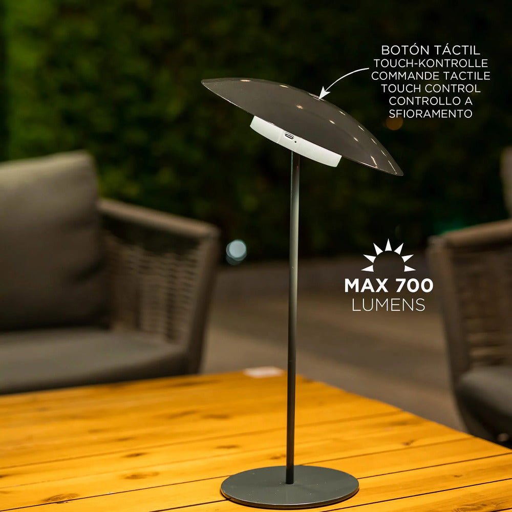 New Garden Anthracite Sardinia 40 Rechargeable Table Lamp