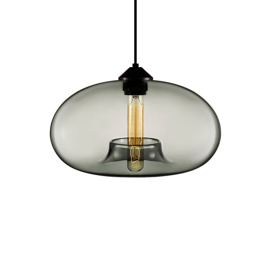 Niche Modern Aurora 12" Dimmable Incandescent Pendant Light With Gray Glass Shade