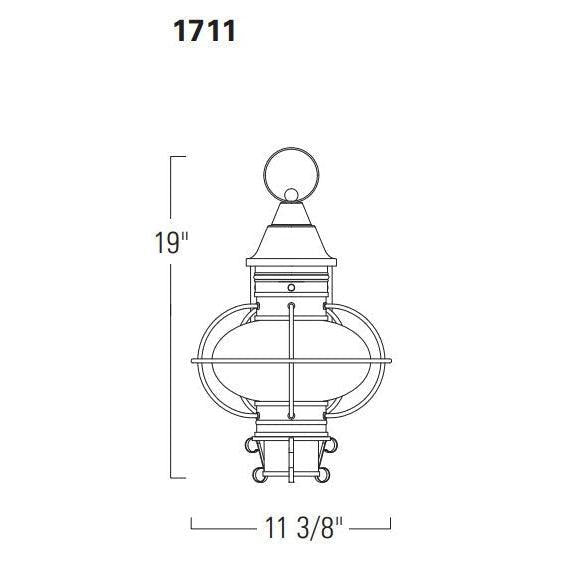 Norwell Lighting American Onion 19" x 11" 1-Light Black Medium Outdoor Post Light With Clear Glass Diffuser