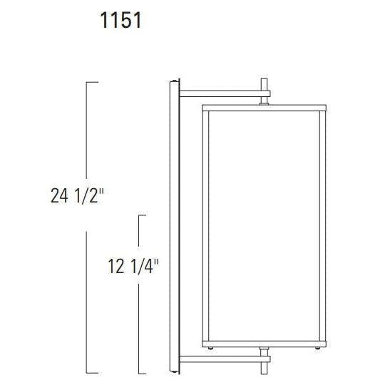 Norwell Lighting Back Bay 25" x 10" 3-Light Aged Brass Large Outdoor Wall Light , American Made