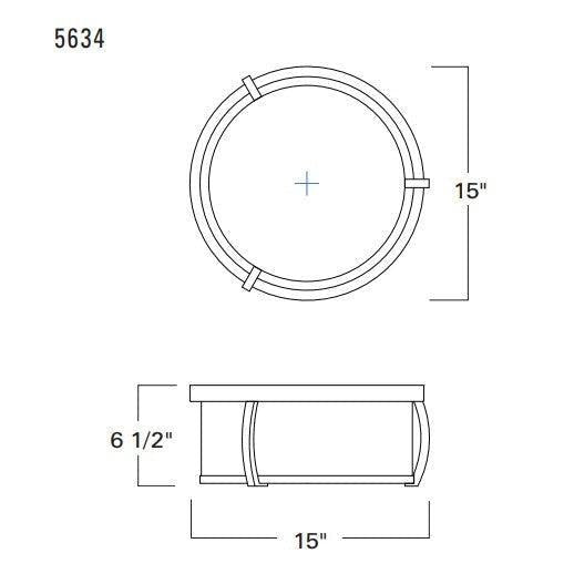 Norwell Lighting Brooklyn 7" 3-Light Brushed Nickel Flush Mount