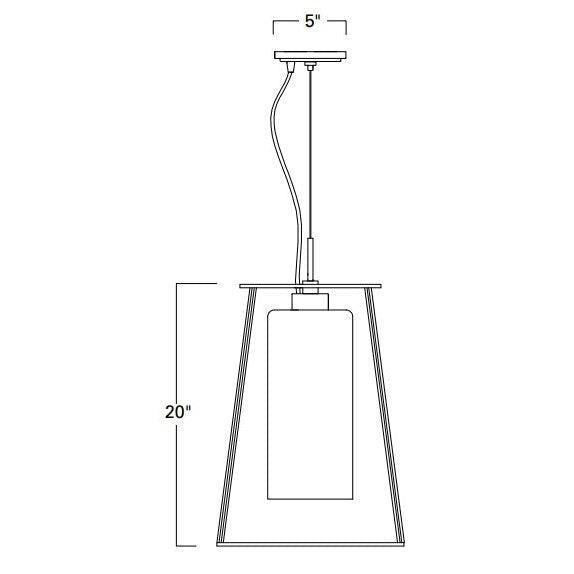 Norwell Lighting Cere 20" 1-Light Matte Black Pendant