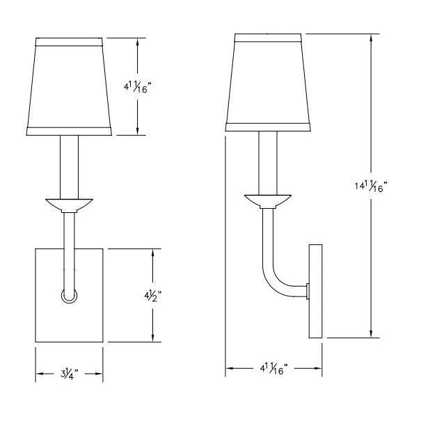 Norwell Lighting Circa 4" x 4" 1-Light Aged Brass Indoor Wall Light