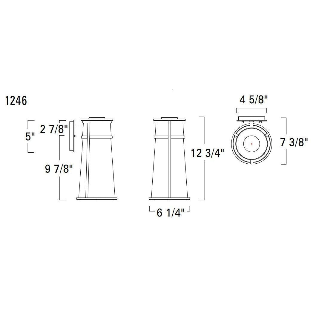 Norwell Lighting Cone 13" x 6" 1-Light Matte Black Small Outdoor Wall Light With Clear Glass Diffuser