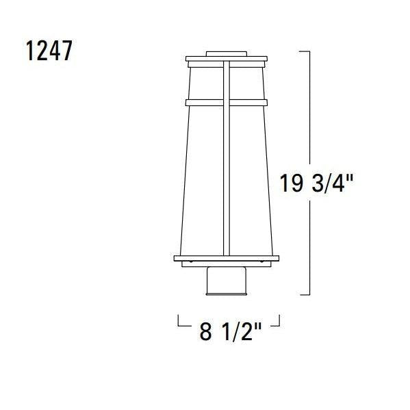 Norwell Lighting Cone 20" x 9" 1-Light Satin Brass Outdoor Post Light With Clear Glass Diffuser