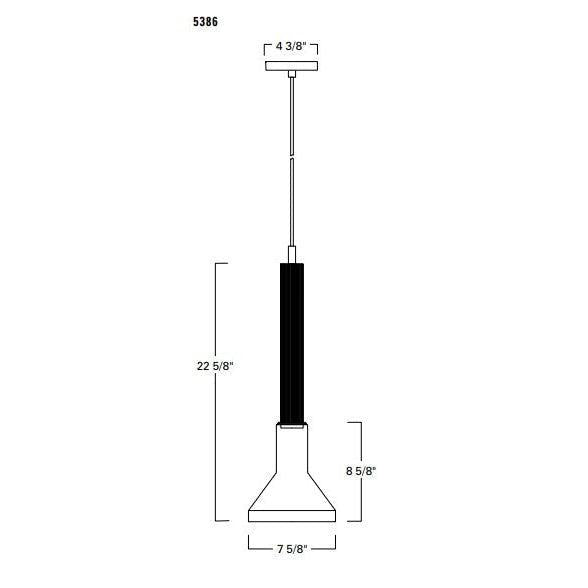 Norwell Lighting Funnel 23" 1-Light Polished Nickel Pendant