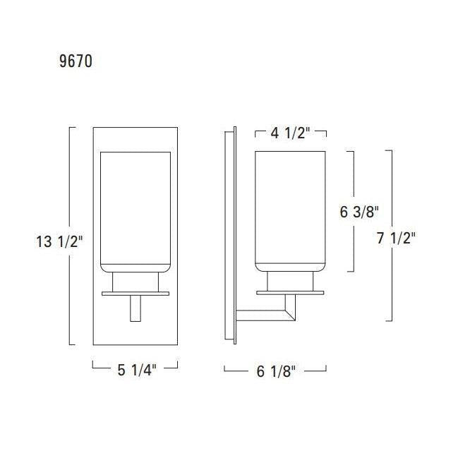 Norwell Lighting Jade 14" x 5" 1-Light Polished Nickel Vanity Wall Sconce With Matte Opal Glass Diffuser