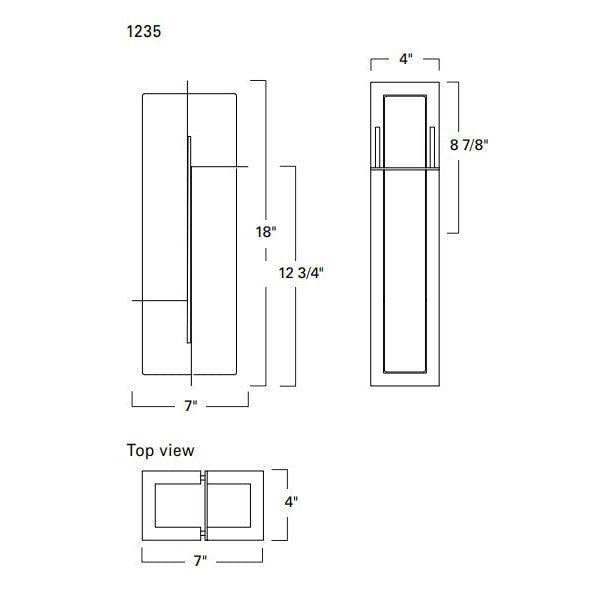 Norwell Lighting Matrix 18" x 7" 1-Light Aged Brass Outdoor Wall LED Light With Acrylic Diffuser