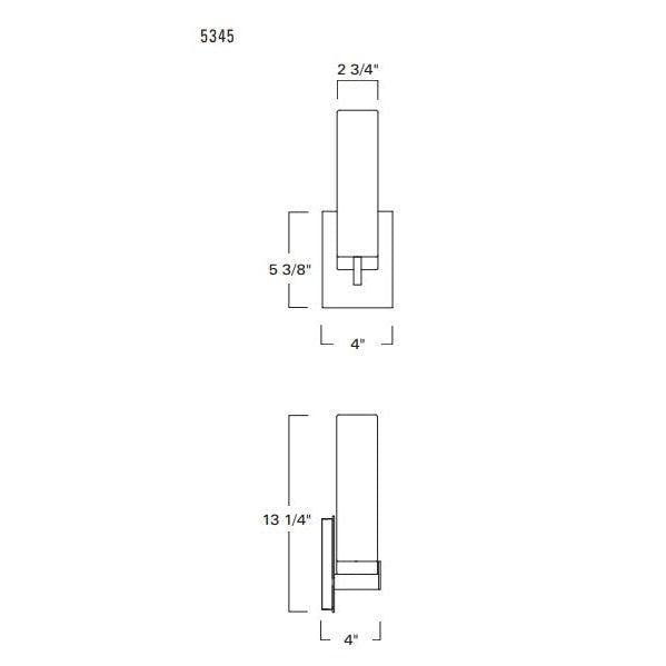 Norwell Lighting Newport 13" x 4" 1-Light Chrome Sconce With Matte Opal Glass Diffuser