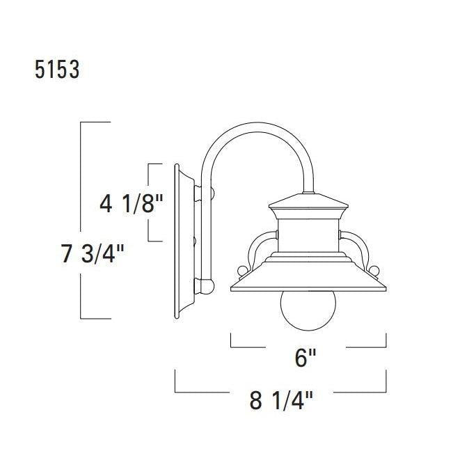 Norwell Lighting Small Budapest Wall 1-Light Galvanized Outdoor Wall Light