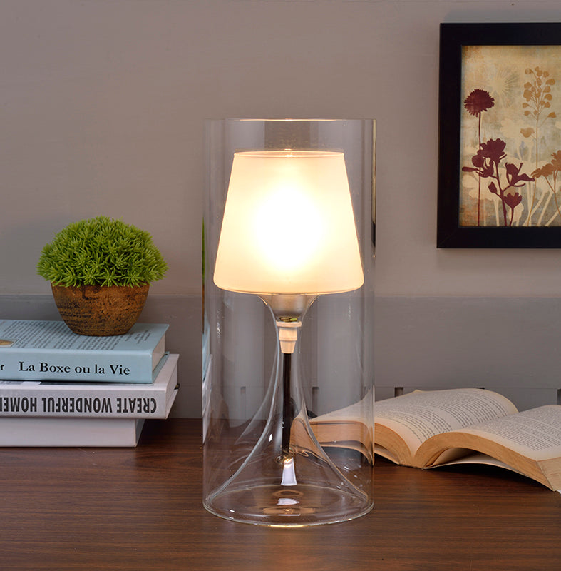 Ore International 13"H Industrial Hurricane Glass Table Lamp