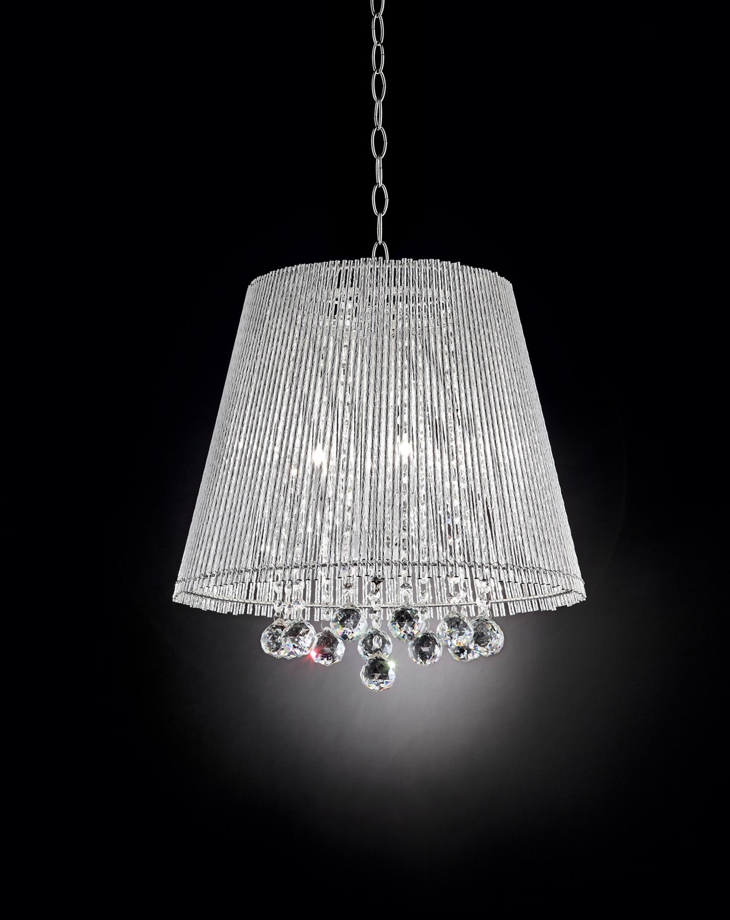 Ore International 19"H Dreamer 3-Light Crystal Aluminum Hardwired Chandelier
