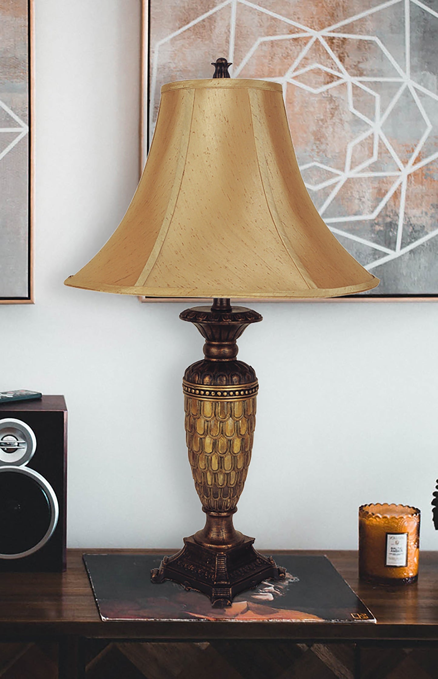 Ore International 28"H Classic Small Table Lamp In Honey Gold