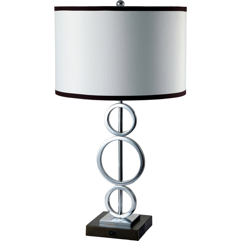Ore International 29"H 3-Ring Metal Table Lamp In White