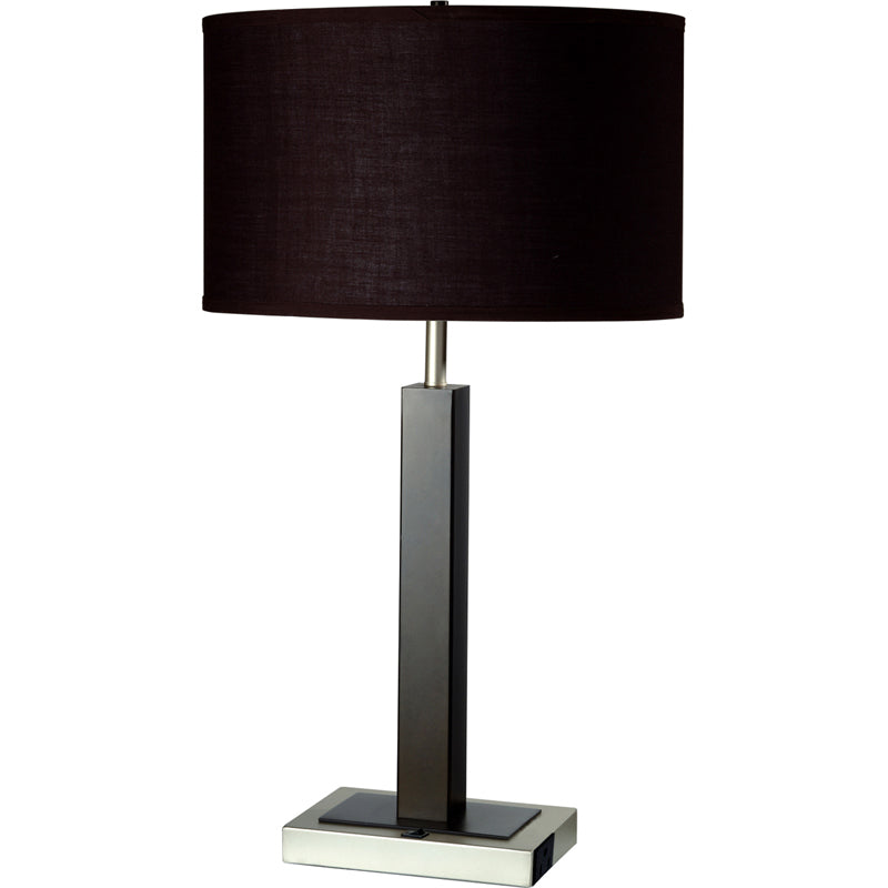 Ore International 30"H Modern Metal Table Lamp In Black